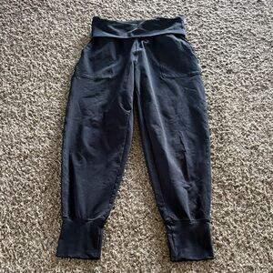 Offline by Aerie Fold Down Waist Black Joggers size Small